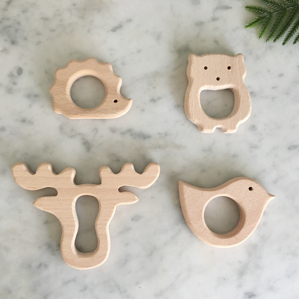 Natural wood deals teethers