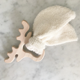 moose shaped wooden teether