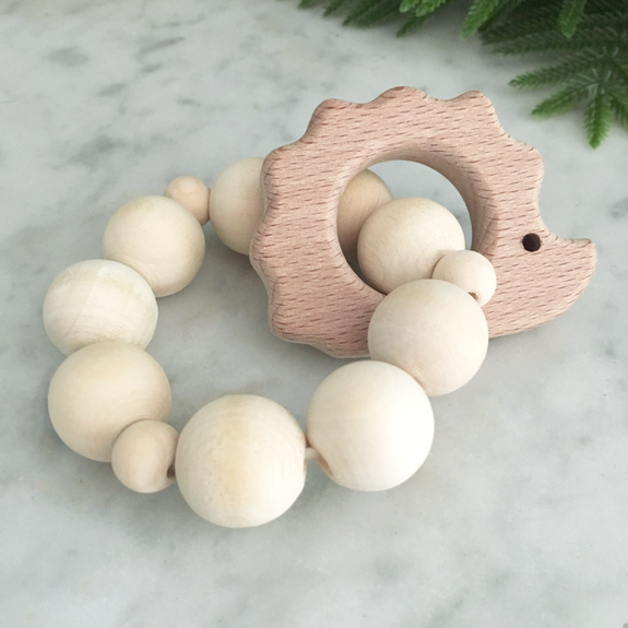 porcupine wood ring teether