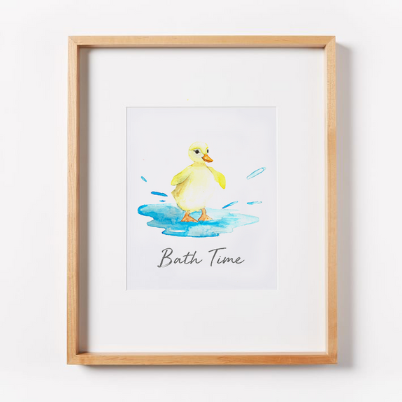 Bath Time duckling nursery art